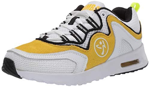 Baskets Zumba blanches et jaunes semelles anti dérapantes adaptées