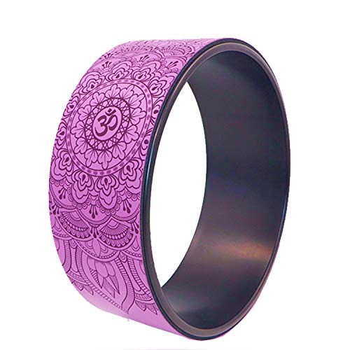 Roue de yoga impression mandale en liège couleur violette